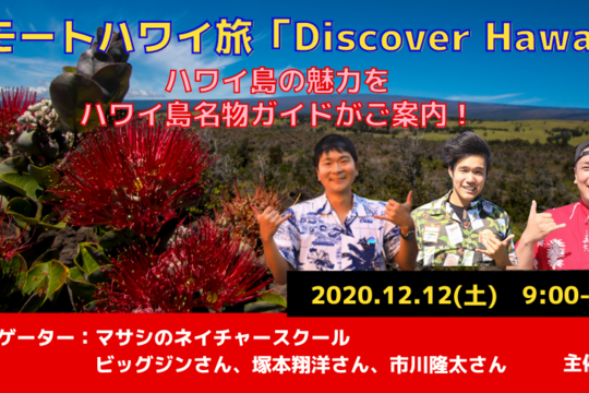 ハワイ島マサシのネイチャースクール・名物ガイド3名と巡るハワイ島バーチャル観光