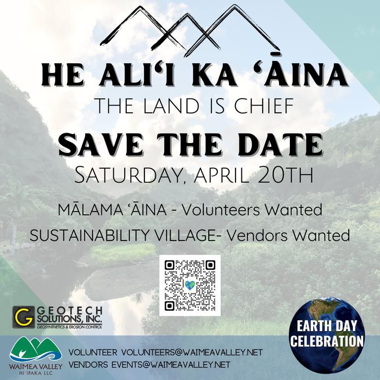 Earth Day: He Aliʻi Ka ;Āina