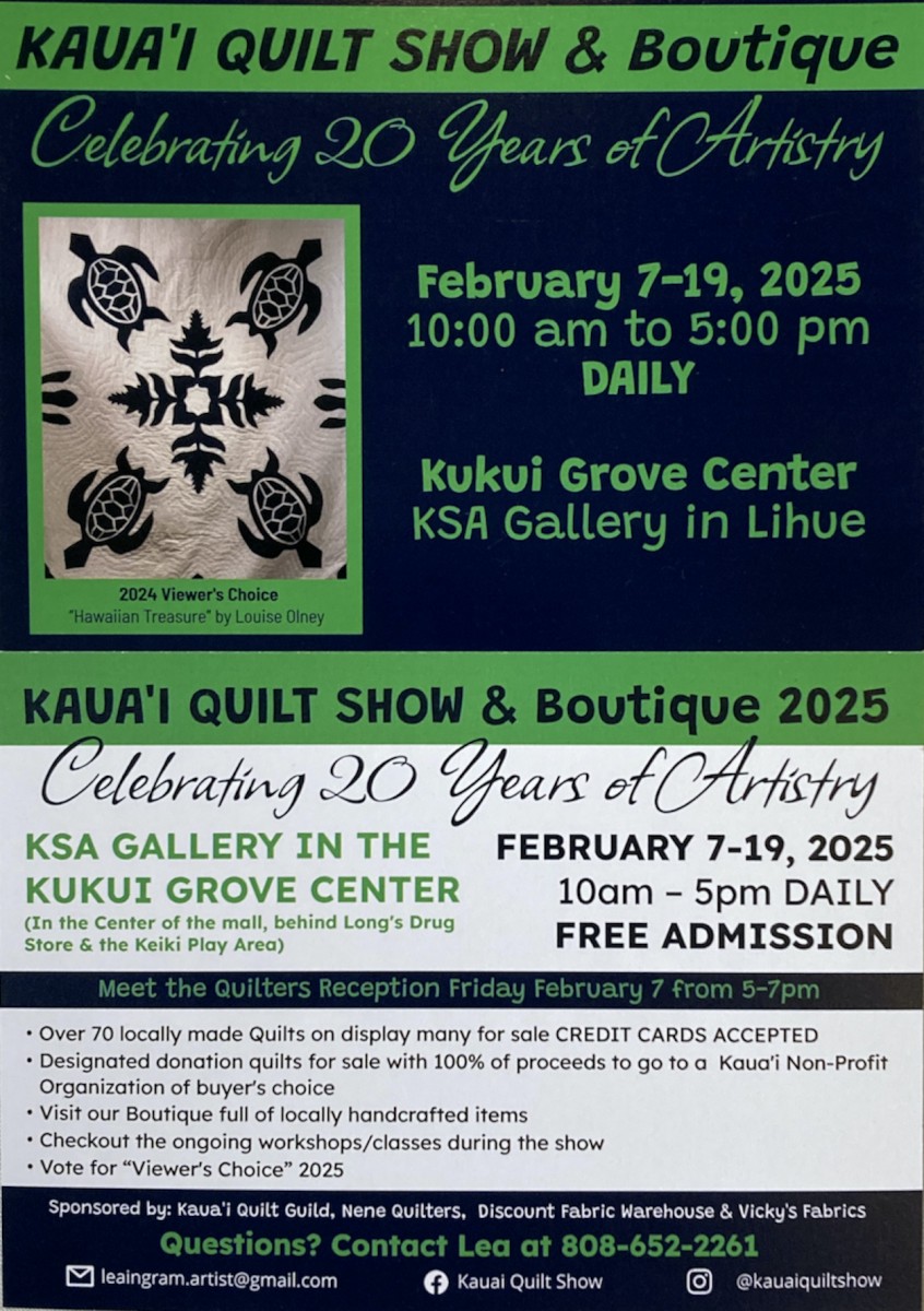 Kaua'i Quilt Show & Boutique 2025