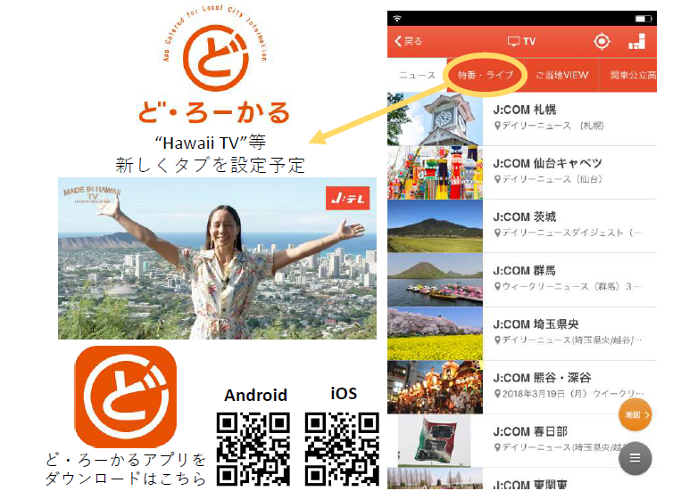 ジュピターテレコム J Com と共同制作したmade In Hawaii Tvが 本にて放送開始 テレビ アプリと融合した メディアプラットフォームでハワイと 本を繋ぎます Allhawaiiオールハワイ