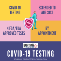 4種類のCOVID-19検査実施期間を8/31まで延長